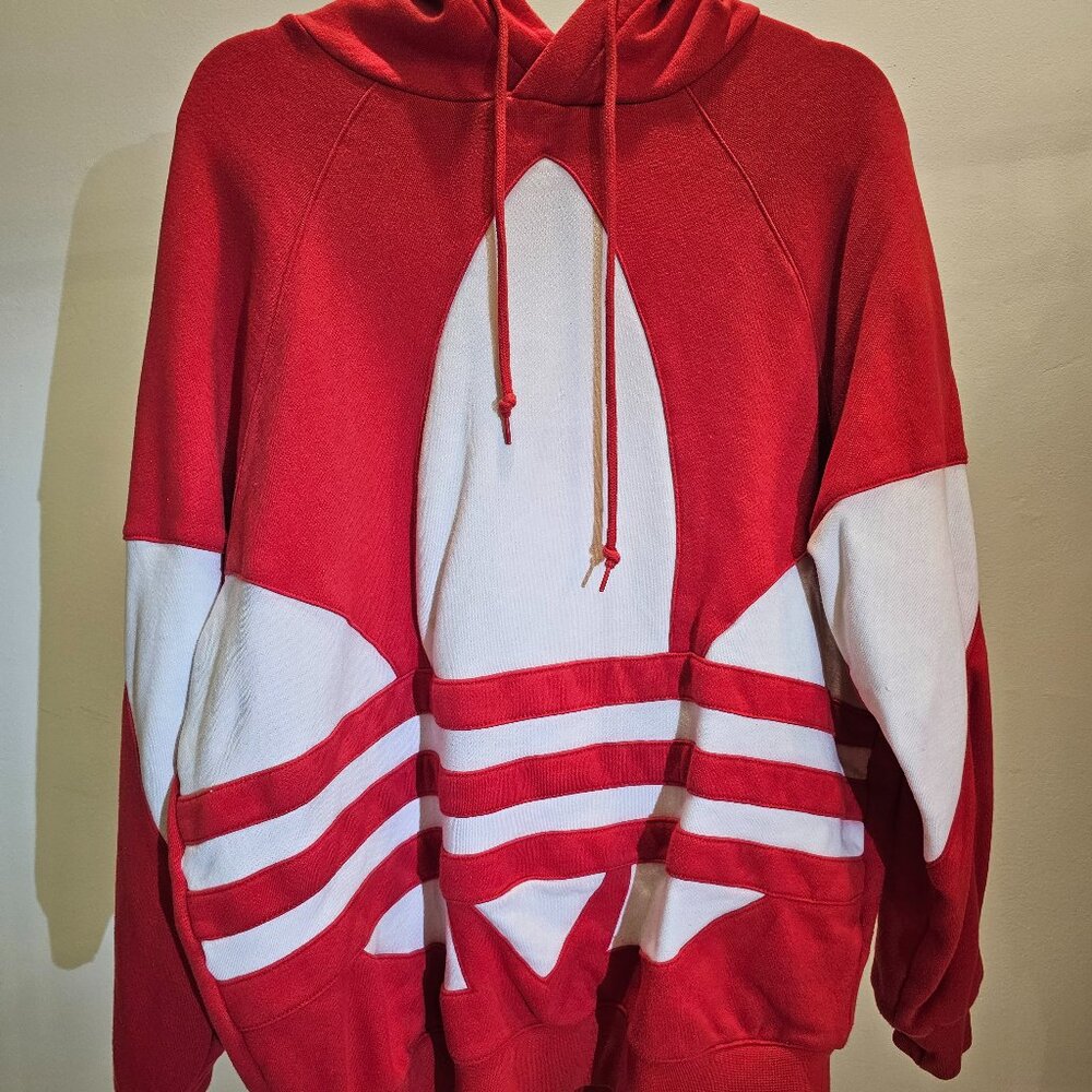Adidas Red Non-Zip Hoodie + Drawstring Sweatpants (Sold as a set)